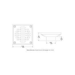 Desagüe Helvex Cromo con Rejilla Cuadrada 99x99 mm