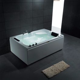 Tina Hidromasaje Curazao II Blanca Acrílica 2 Personas 182x122x66 cm