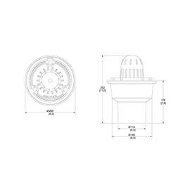 Desagüe Helvex Negro con Cúpula Redonda 208 mm para Retacar