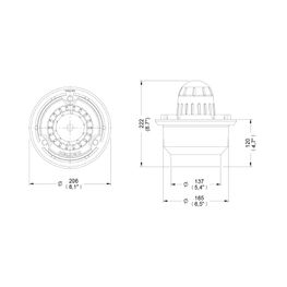 Desagüe Helvex Negro con Cúpula Redonda 206 mm para Roscar