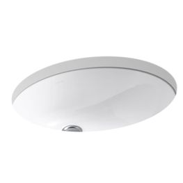Lavabo Caxton Blanco Submontar Ovalado con Rebalse