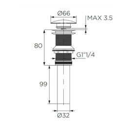 Desagüe Lavamanos Push 1 1/4" Urban Negro Mate Con Rebalse
