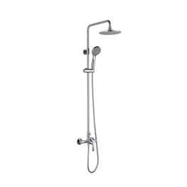 Mezcladora Ducha Trento Cromo Sistema Con Barra, Manguera, Teleducha y Cabeza