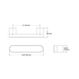 Jalador Horizontal Composed Titanio para Mueble