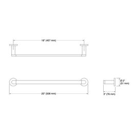 Toallero Barra Composed Titanio 457 mm