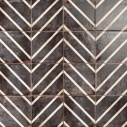 Mosaico Tempo Pattern Caviar 22.5x22.5 cm Brillante