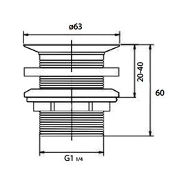 Desagüe Push Lavamanos Klipen Cromo 1 1/4 con Rebalse