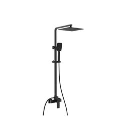 Sistema de Ducha Kubika Negro Mate con Barra, Manguera, Teleducha y Cabeza