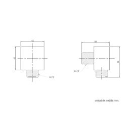 Codo de Ducha a Pared Kubika Gun Grey PVD