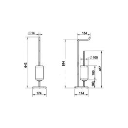 Portapapel Vertical Goccia Cobre con Cepillo de Baño