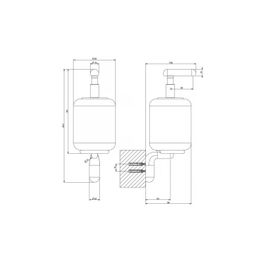 Jabonera de Pared Goccia Cobre Tradicional para Jabón Líquido