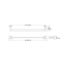 Toallero Barra Parallel Negro 24"