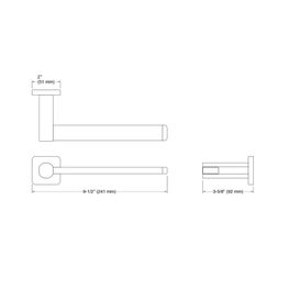 Toallero Corto Parallel Negro 241 mm