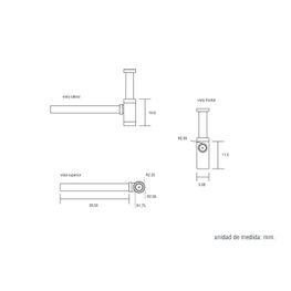 Kit Desagüe Push con Rebalse + Sifón de Botella Klipen Cromo