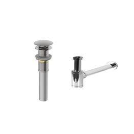 Kit Desagüe Push sin Rebalse + Sifón de Botella Klipen Cromo