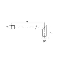 Mezcladora Ducha Trento Cromo Brazo Cuadrado 400mm Pared