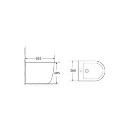Bidet Tadeus II Blanco Monoblock 565x360 mm