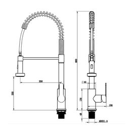 Mezcladora Monomando de Cocina Home II Satin Inox Cuello Ganso Flexible