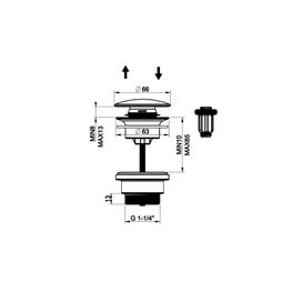 Desagüe Push Gessi 316 Negro Cepillado Sin Rebalse