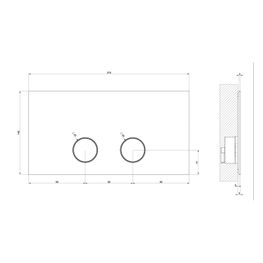 Válvula de Descarga Rettangolo Negro Mate para Inodoro Suspendido