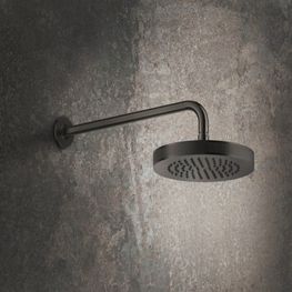 Cabeza y Brazo de Ducha Inciso Negro Mate Redondo