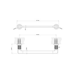 Toallero de Barra Inciso Latón Antiguo 30 cm