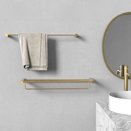 Repisa Slim Oro Cepillado Con Toallero