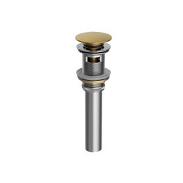 Desagüe Lavamanos Slim Oro Cepillado Push 1 1/4" Con Rebalse