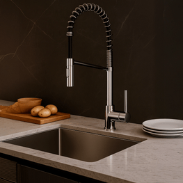 Mezcladora Monomando Cocina Cuello Flexible Laos SemiPro Cromo