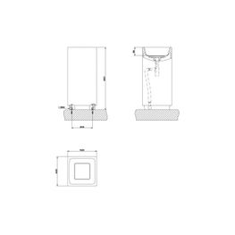 Lavamanos Rettangolo Blanco Freestanding Cuadrado