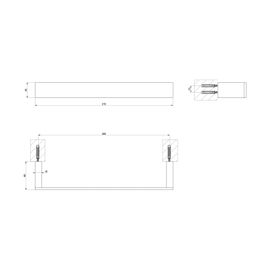 Toallero Barra Rettangolo Cobre Cepillado 30 cm