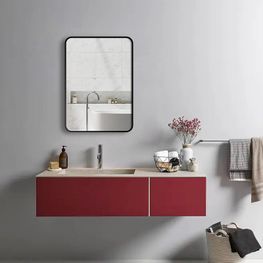 Espejo Berlin Rectangular Negro con Antivaho 50x70 cm