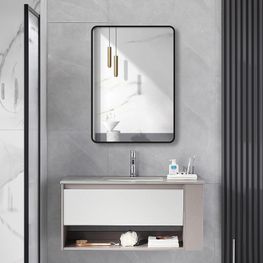 Espejo Berlin Rectangular Negro con Antivaho 50x70 cm