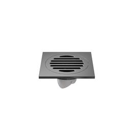 Rejilla Gun Grey 10x10 cm con Válvula Antirretorno y Filtro Atrapa Cabello