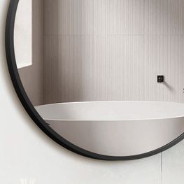Espejo Denver Redondo Negro 80x80 cm con Antivaho