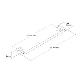 Toallero Barra Elate Latón Cepillado 24"