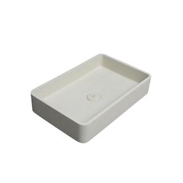 Lavamanos Sorrento Blanco Sandstone Rectangular 506x326 mm con Desagüe