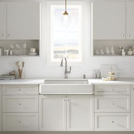 Lavatrastos Whitehaven Blanco Hierro Submontar Con Faldón 90x55x24.5 cm