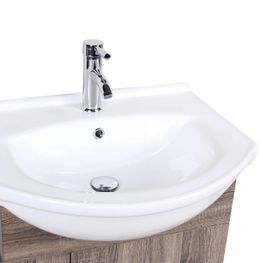 Mueble Baño Philadelfia Café Claro 60x48x85 cm Con Lavamanos y Espejo