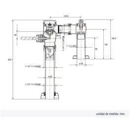 Fluxómetro Palanca Inodoro Public Cromo 4.8 L