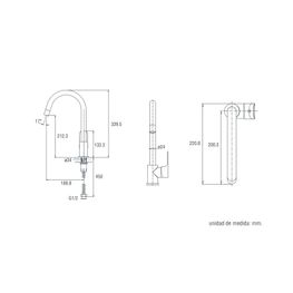 Mezcladora Cocina Urban Negro Monomando Cuello Ganso