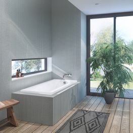 Tina Empotrable Blanca Acrílica 1 Persona 150x70x45 cm