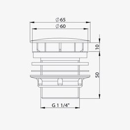 Válvula Cierre 1 1/4" Acero Vitrificado Midnight