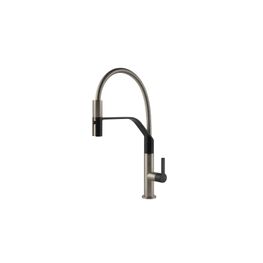 Mezcladora Lavatrasos SemiPro Mesh Inox/Negro Giratorio 2 Chorros