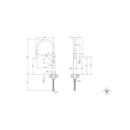 Mezcladora Gessi 316 Inox para Lavatrasos Semipro Giratorio con Chorro Flexible