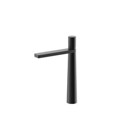 Grifo Lavabo Conic Negro Monomando Caño Alto Sin Desagüe
