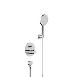 Kit Grifo Ducha Conic Cromo Empotrado con Diverter, Manguera y Soporte