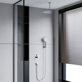 Kit Grifo Ducha Conic Cromo Empotrado con Diverter, Manguera y Soporte