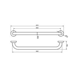 Barra de Apoyo Inox Satin 90cm Montaje Oculto