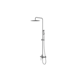 Sistema Ducha City Inox Satin con Barra, Manguera, Teléfono y Cabeza